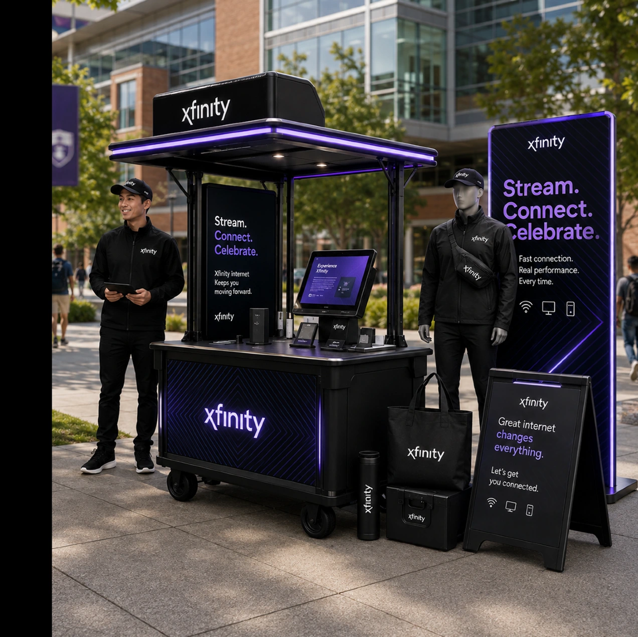 Xfinity rolling Street Team activation open for visitors