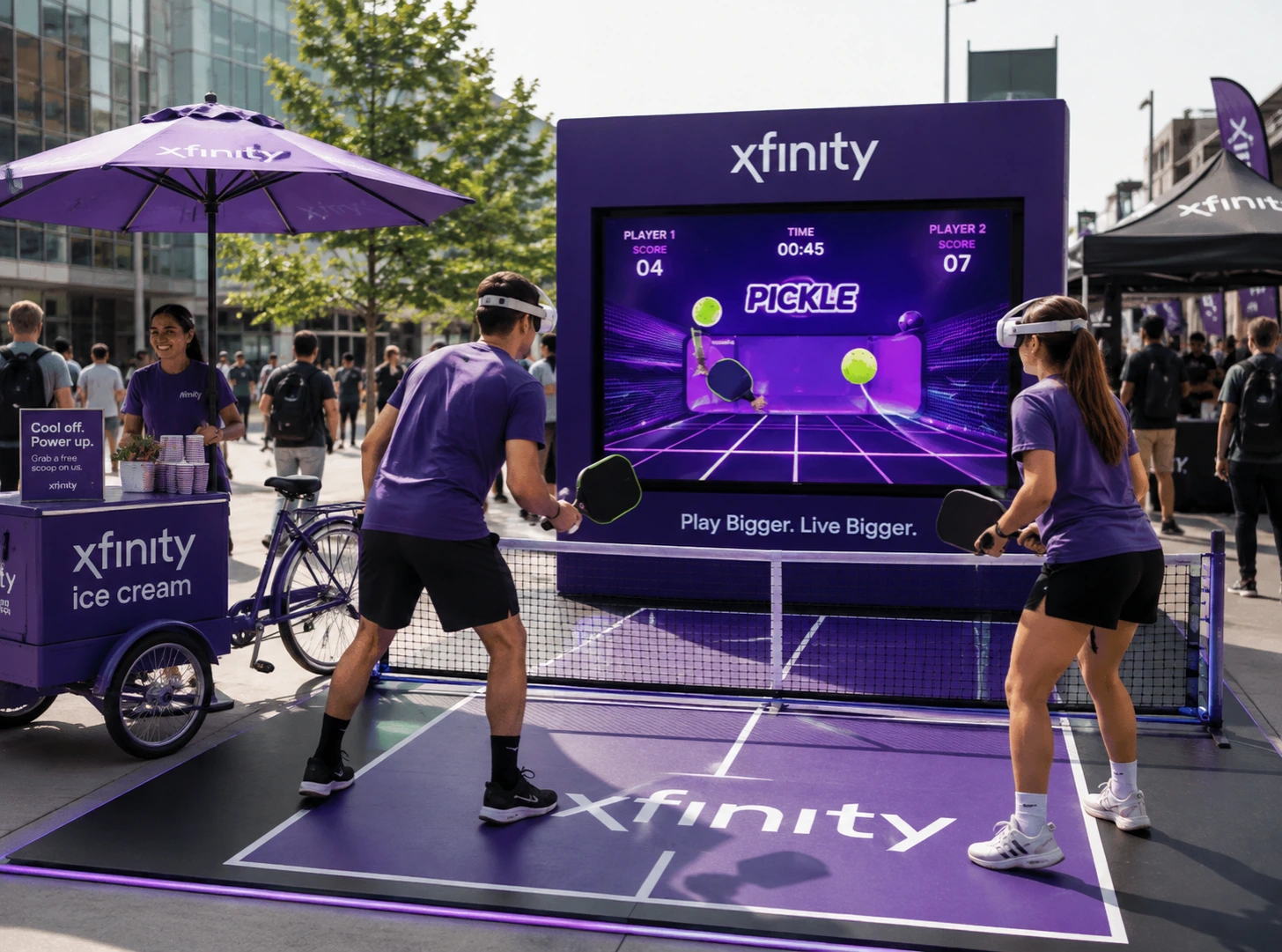 Xfinity interactive paddle game