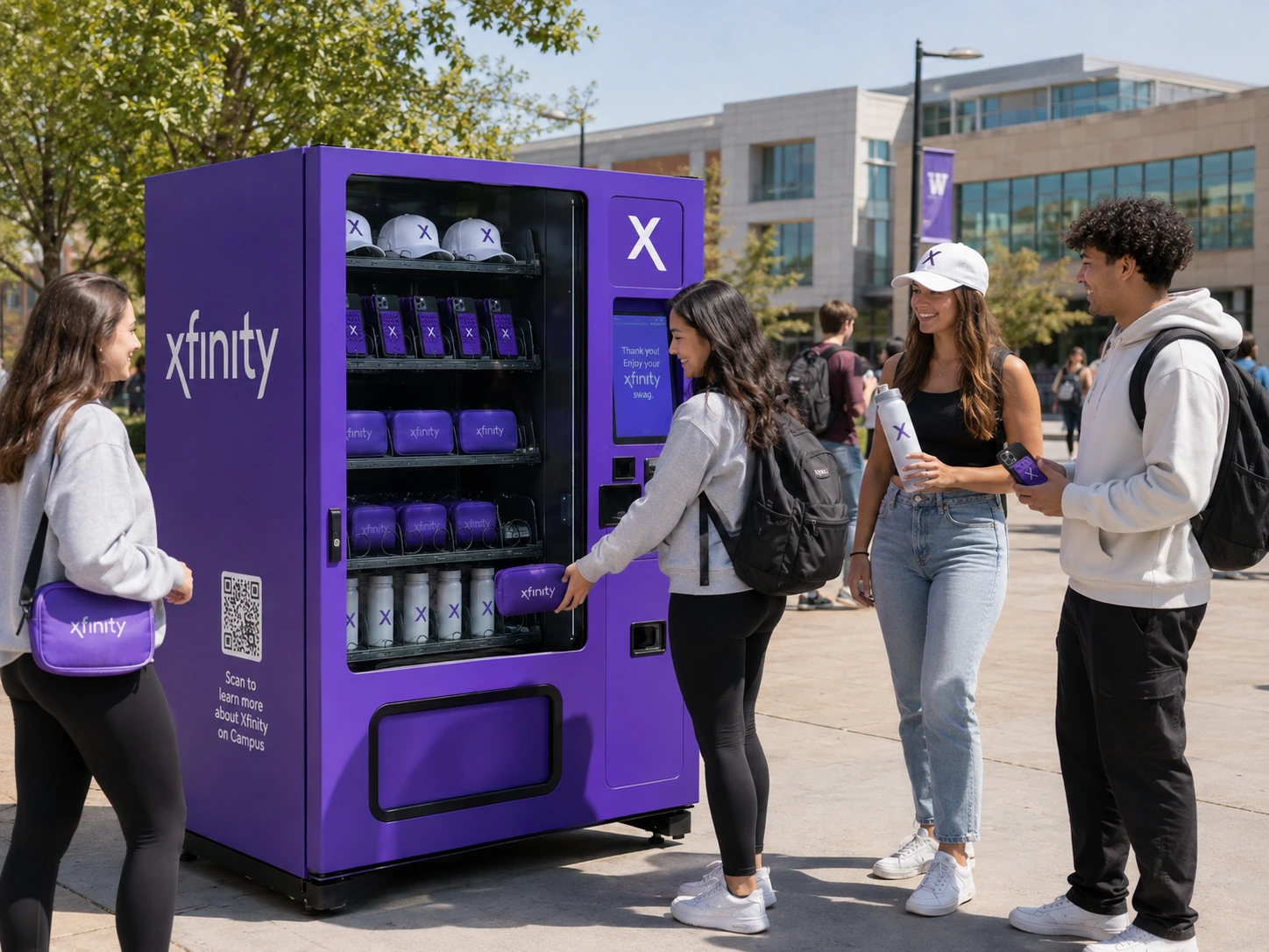 Attendees participating at a Xfinity reward machine