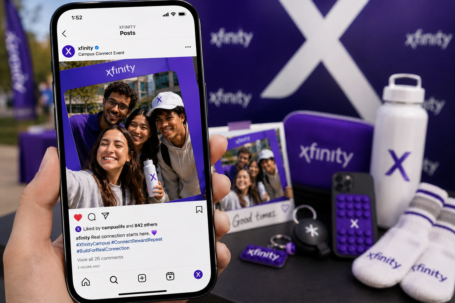 Xfinity attendee content shared on a phone